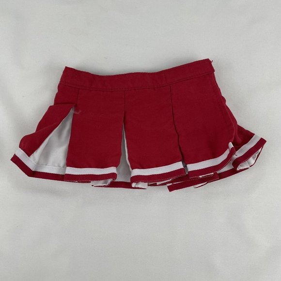 Build A Bear Clothes Red Happy Birthday Shirt Cheerleader Skirt Poms Bows BABW - Picture 5 of 6